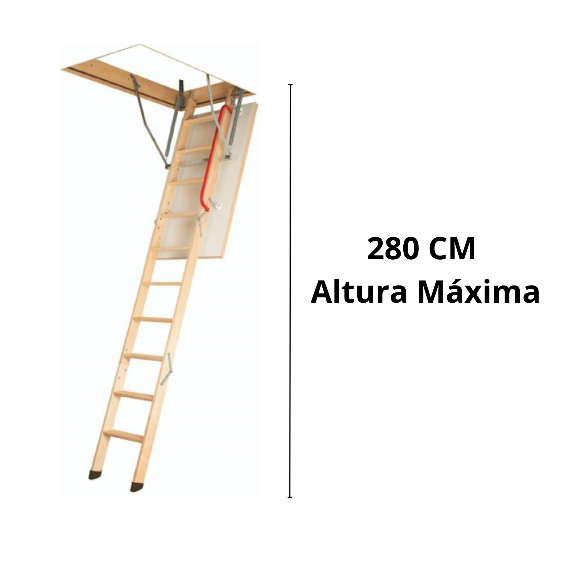Escalera para Ático de 3 tramos para Hueco de 60x120cm y con Altura Máxima de 280cm 2