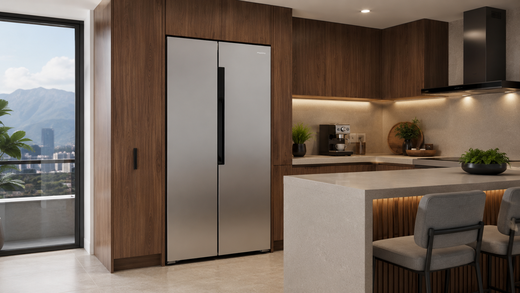 Refrigerador de 17 piés marca MAXIMS, gran diseño, 83 x 177 x 57 cm 2