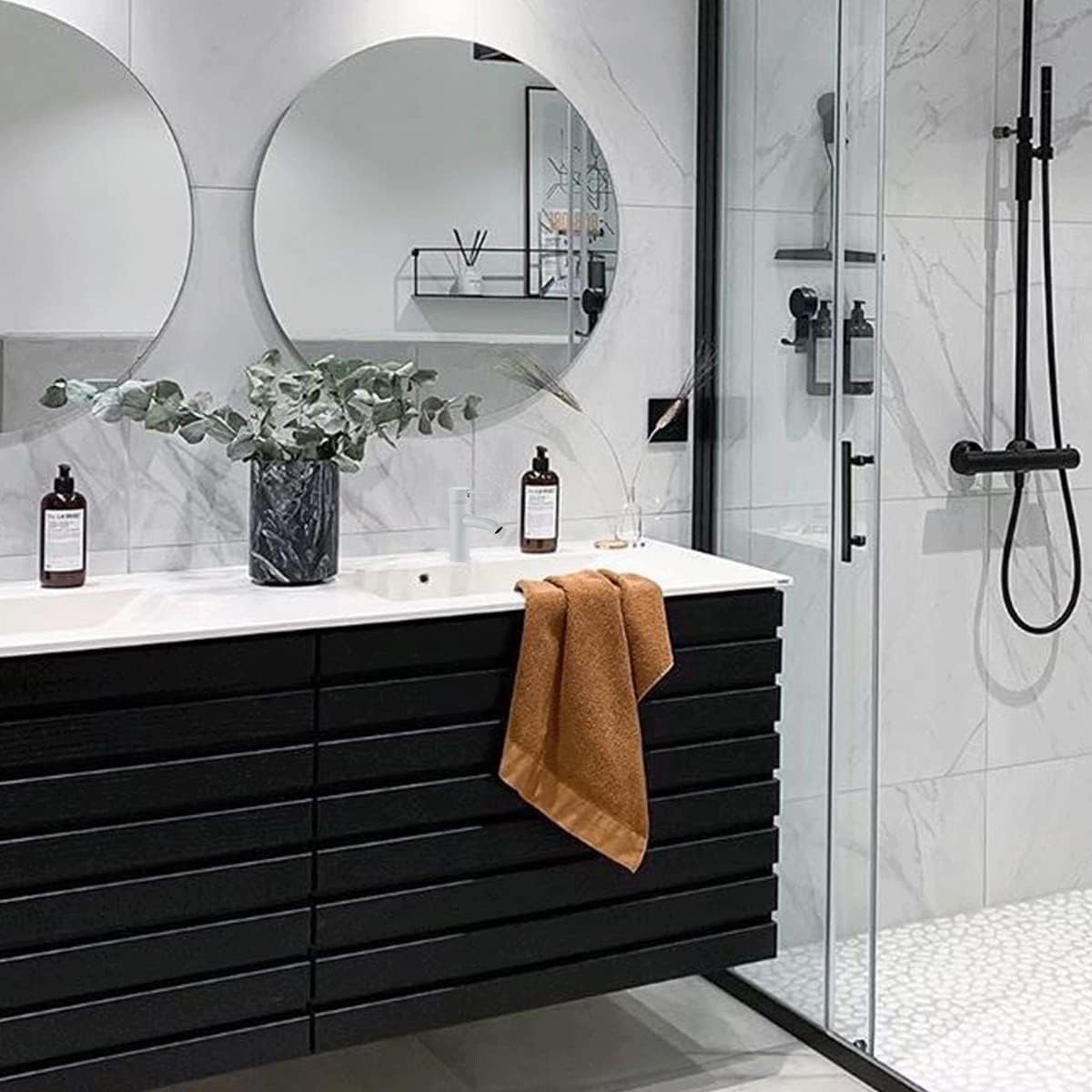 Mezcladora Monomando para Lavabo en Blanco Mate, Acero Inoxidable, 21 cm de Altura, Incluye Mangueras y Fácil Instalación 2