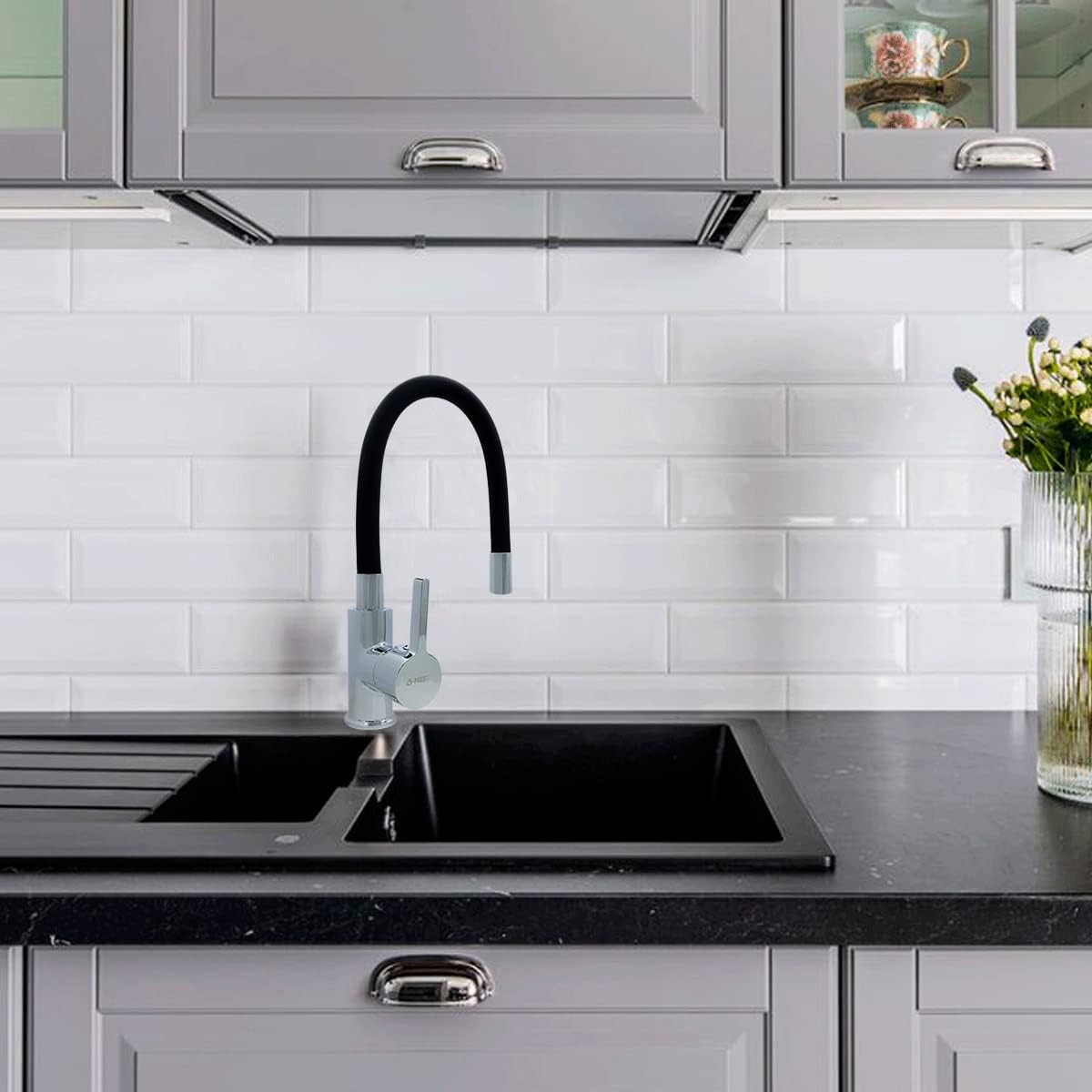 Mezcladora Monomando Flexible para Fregadero con Cuello de Silicón, Instalación Rápida y Tecnología Water Sense 2