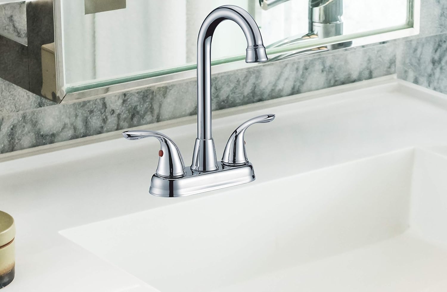 Mezcladora Cromada Para Lavabo Ahorradora de Agua – Fabricada en Acero Inoxidable, Zinc y Latón (Modelo Premium) 2