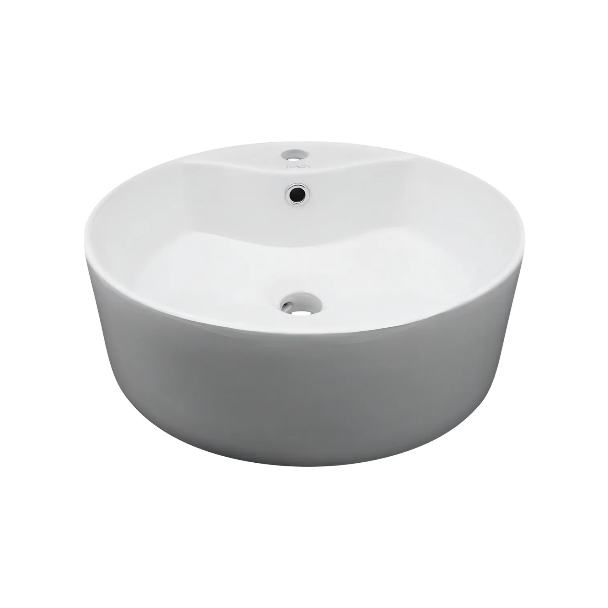 Ovalín De Cerámica Redondo Maxims 6001, Lavabo De Baño Color Blanco De Sobreponer 41x41x15cm 2