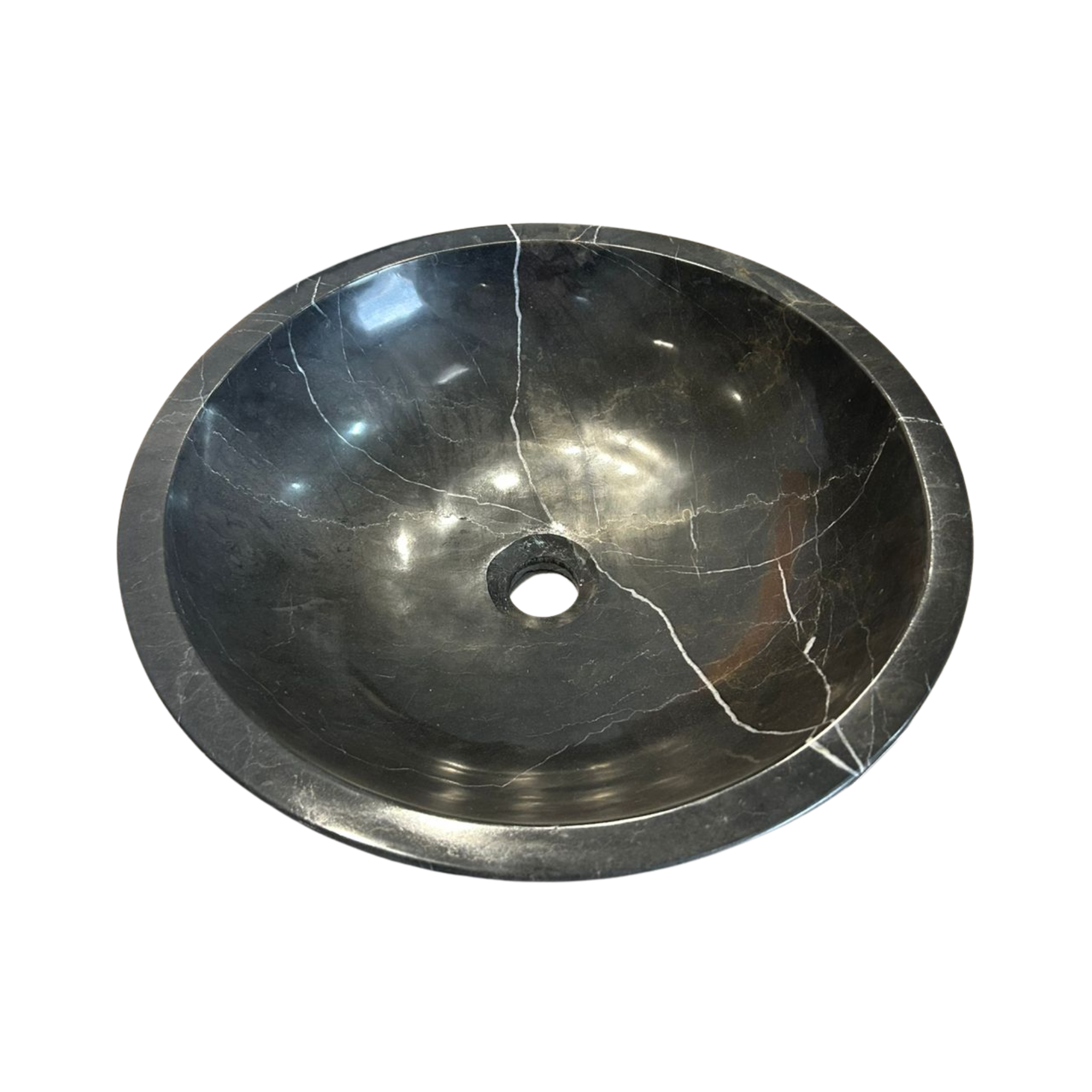 Lavabo Rendondo de Mármol Negro, 40cm de Diámetro! Córrele que está volando 1
