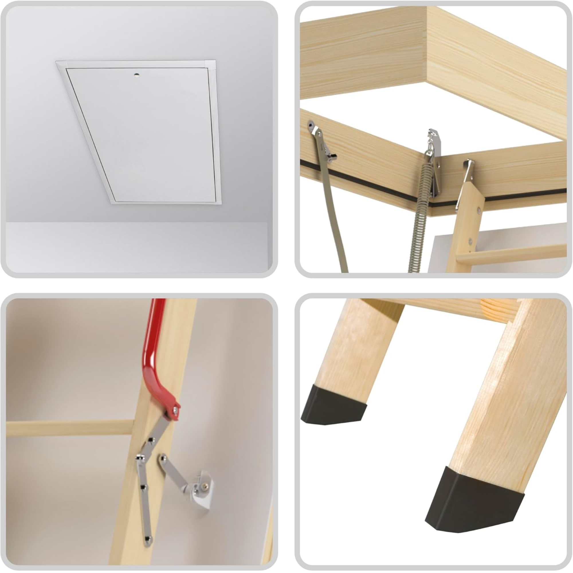 Escalera para Ático de 3 tramos para Hueco de 70x120cm y con Altura Máxima de 280cm 4