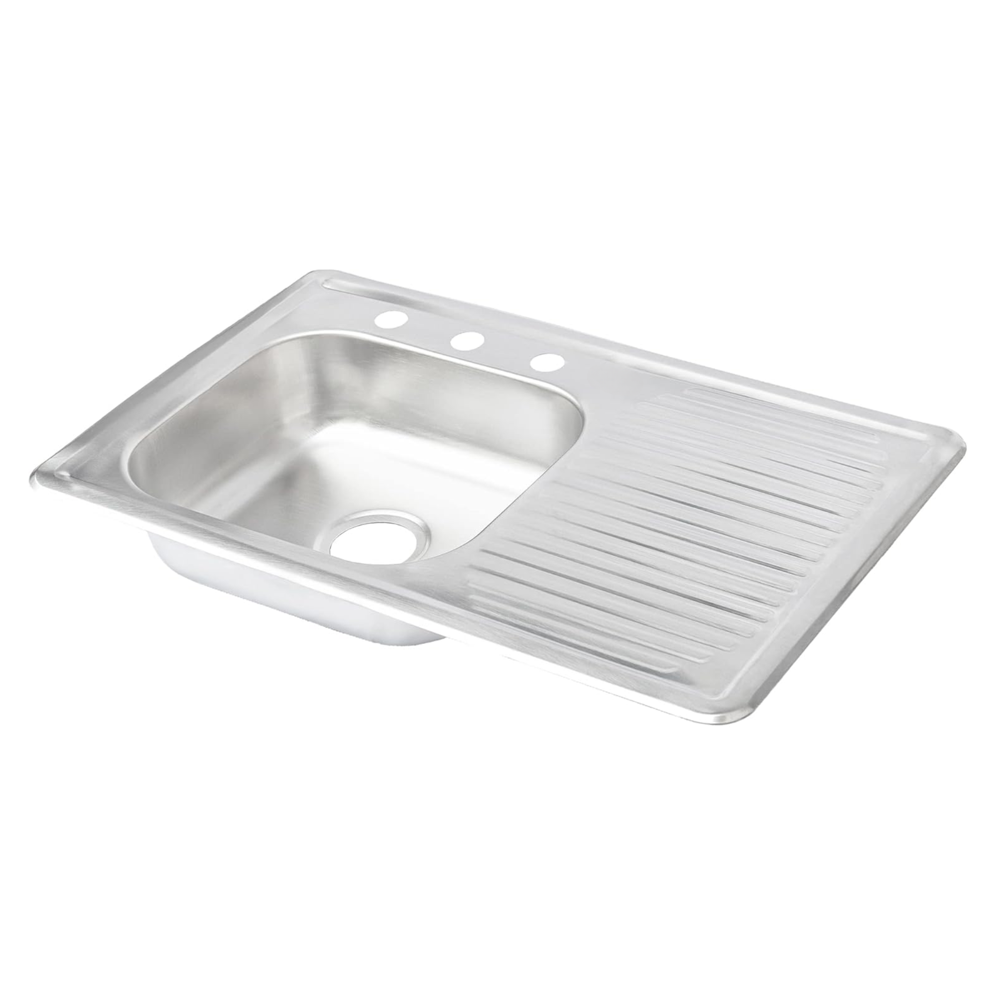Tarja Sencilla para Empotrar 80x50cm Con Escurridor Derecho, Acero Inoxidable 1