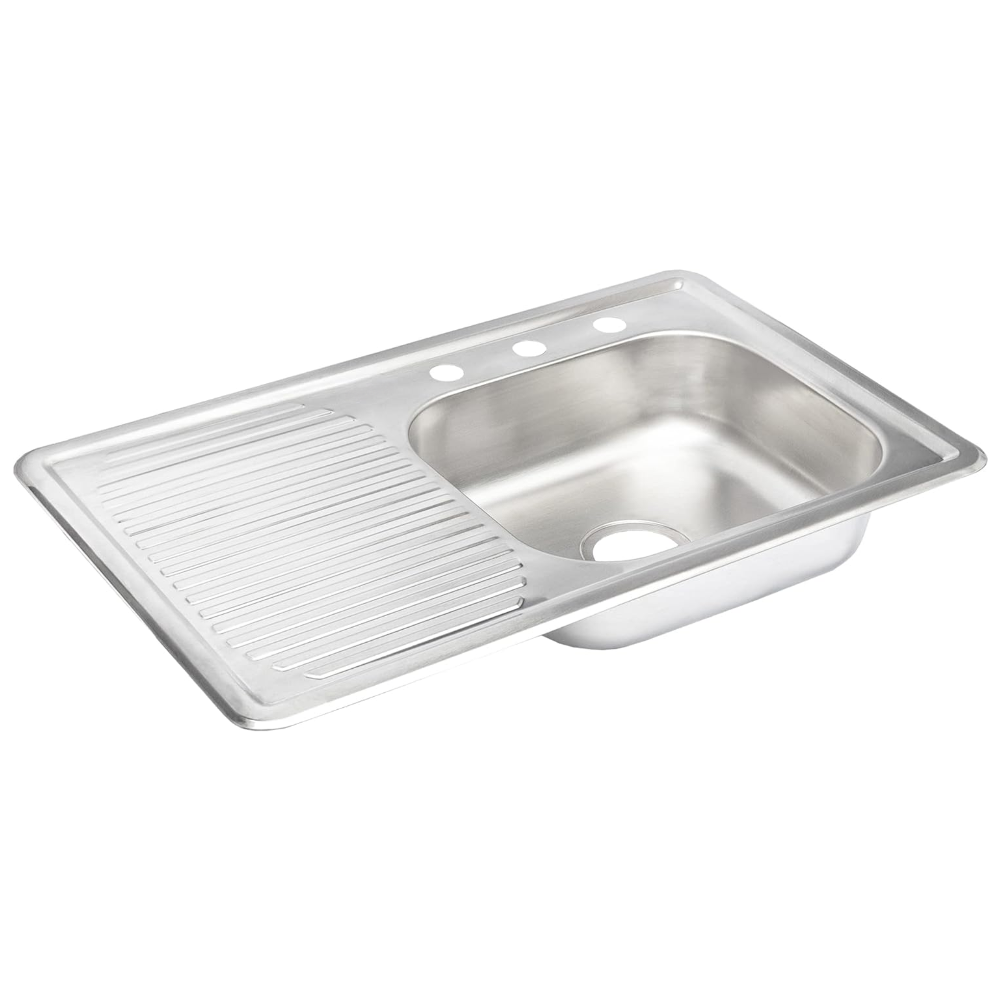 Tarja Sencilla para Empotrar 80x50cm Con Escurridor Izquierdo, Acero Inoxidable 1
