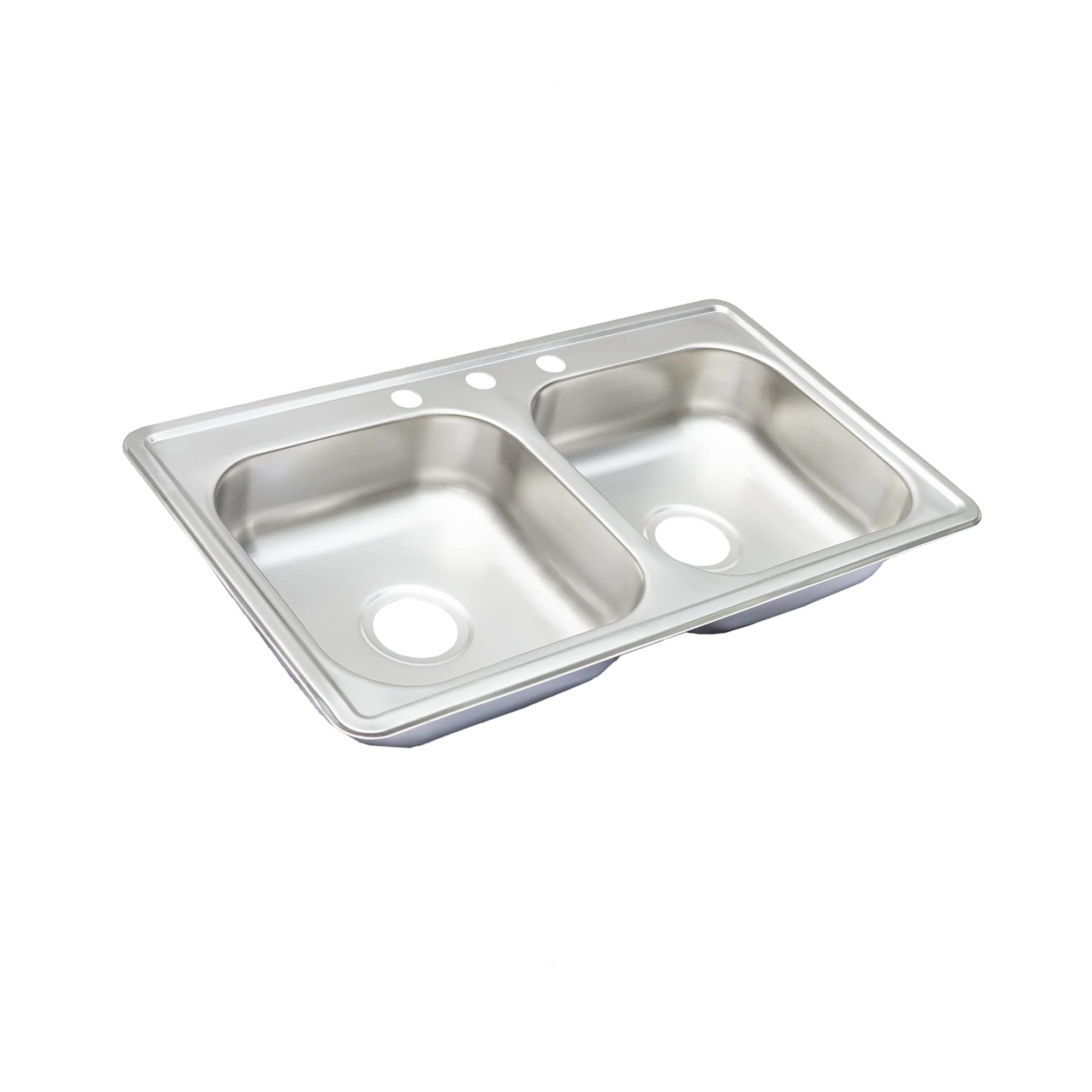 Tarja Doble Tina para Cocina de Acero Inoxidable Calibre 22 con Acabado Satinado. Fregadero de Empotrar 1