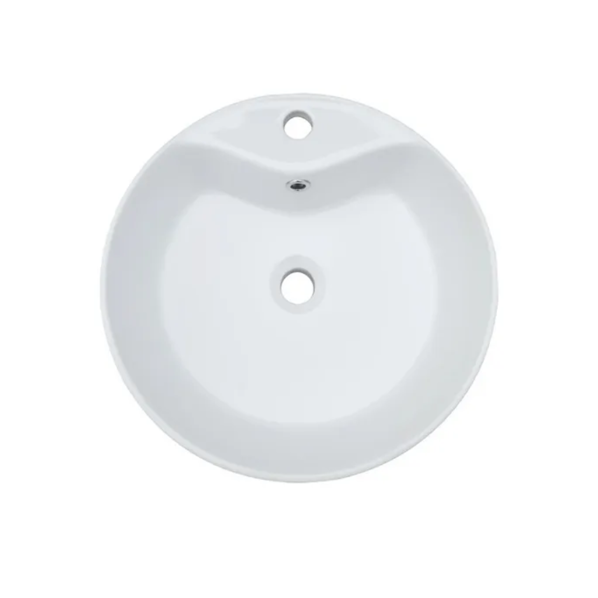 Ovalín De Cerámica Redondo Maxims 6001, Lavabo De Baño Color Blanco De Sobreponer 41x41x15cm 1