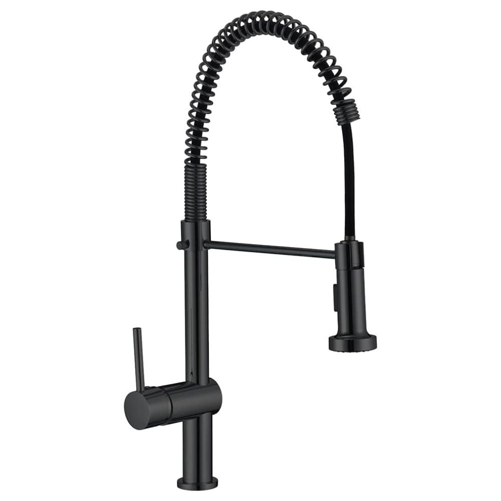 Mezcladora para Tarja de Cocina Monomando, Acero Inoxidable con Cuello Flexible y Giro 360°, Acabado Negro Mate 1