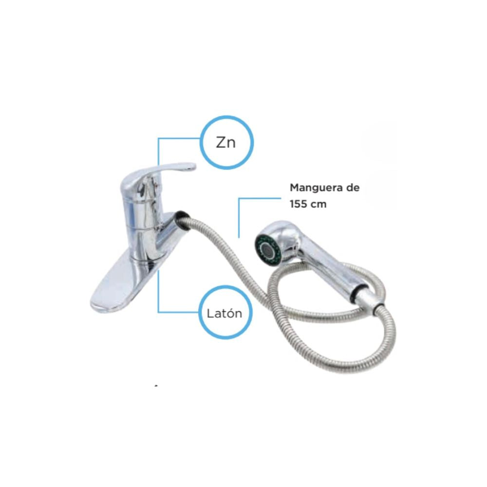 Mezcladora Monomando con Cuello Extensible ideal para cocina 2