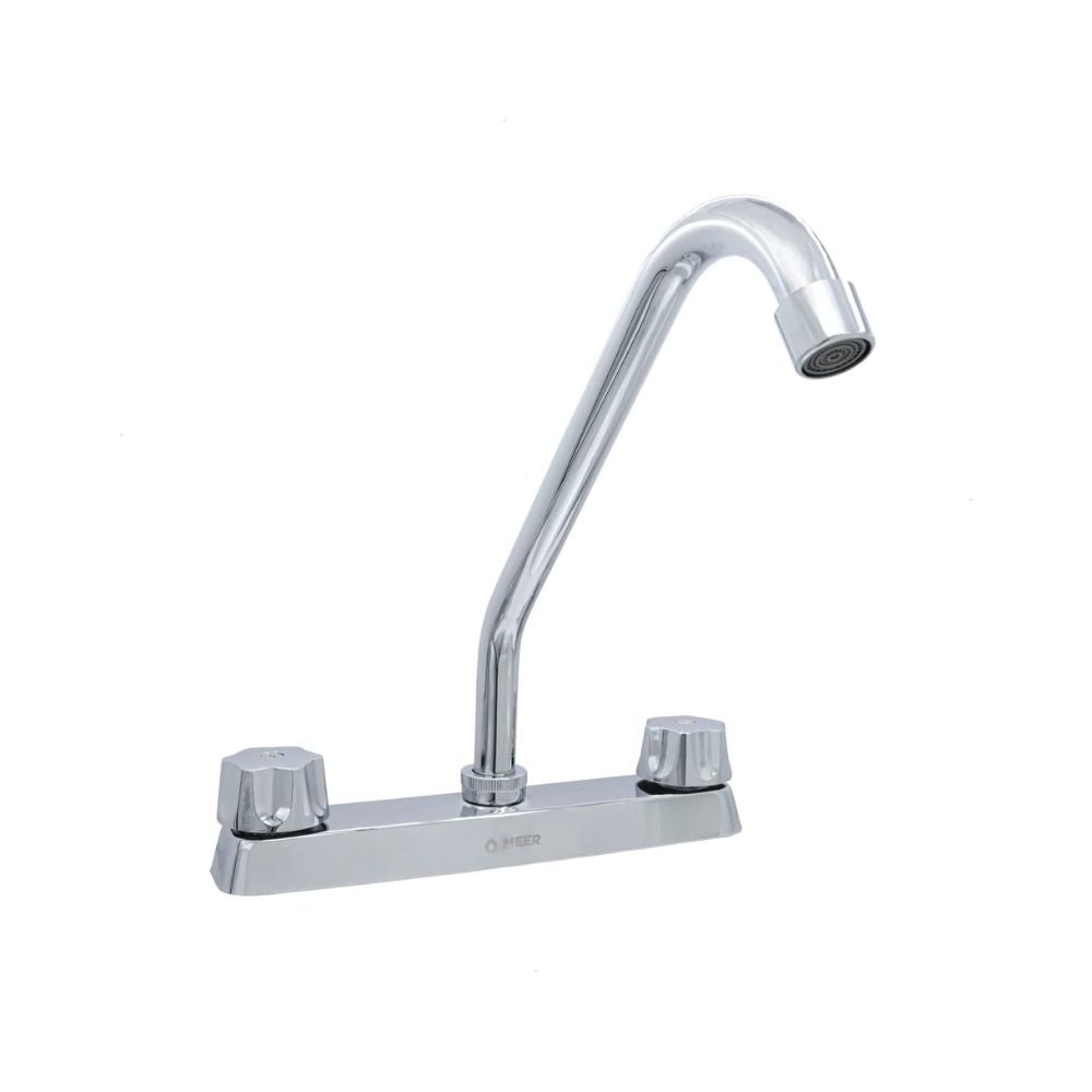 Mezcladora Cromada para Fregadero de Cocina, Acero Inoxidable 25 cm de Altura, Fácil Instalación, Acabado Brillante 1