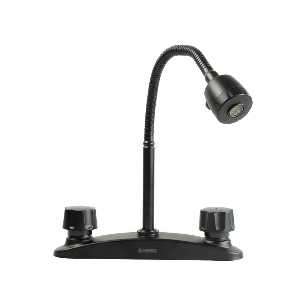 Mezcladora para Fregadero con Cuello Flexible y Dos Funciones de Chorro (Negro Mate) 1