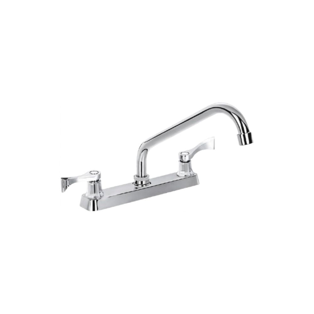 Mezcladora para Fregadero Cromada, Fabricada en Acero Inoxidable, Latón y ABS, Acabado Pulido, Altura de 22 cm y Fácil Instalación 1