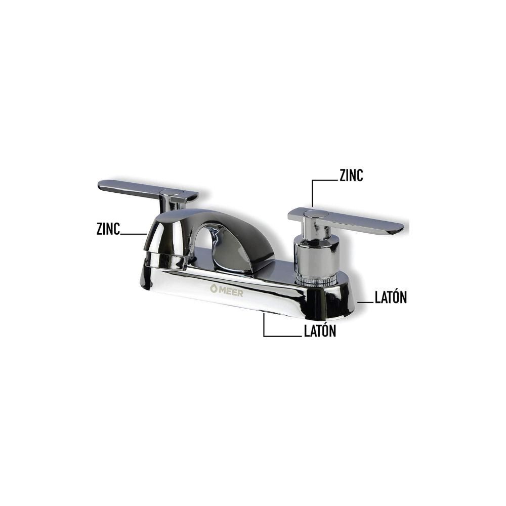 Mezcladora para Lavabo Cromada de 1/4 de Vuelta – Fabricada en Acero Inoxidable, Zinc y Latón (Alta Durabilidad y Eficiencia) 2