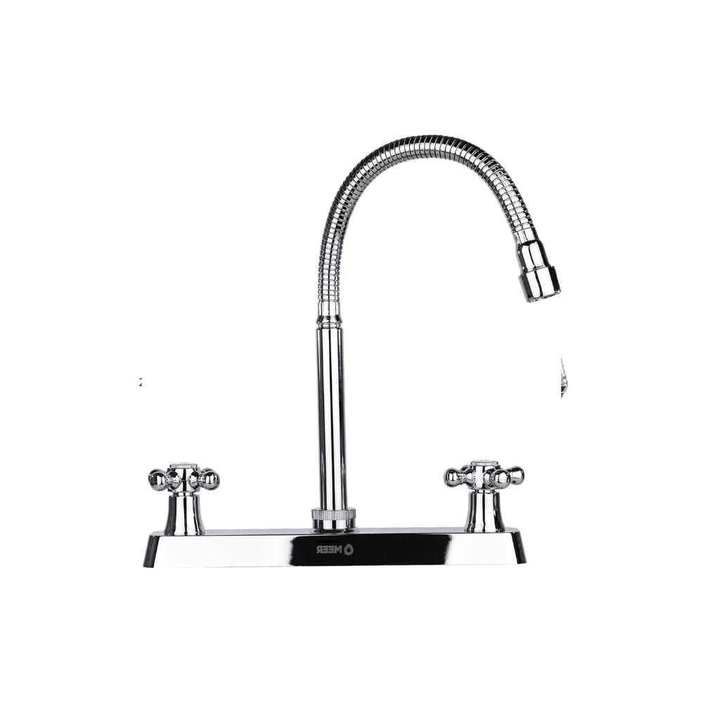 Llave Mezcladora para Cocina con Cuello Flexible con Rotación de 1/4 de Acero Inoxidable, Llaves para Fregadero de Cocina Acabado Cromado 1