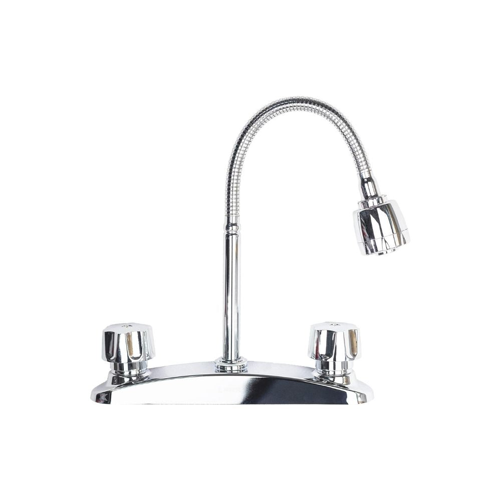 MEER FAUCETS BY CNX Mezcladora Cromada para Fregadero con Cuello Flexible, Fabricada en Acero Inoxidable, Zinc y Latón 1