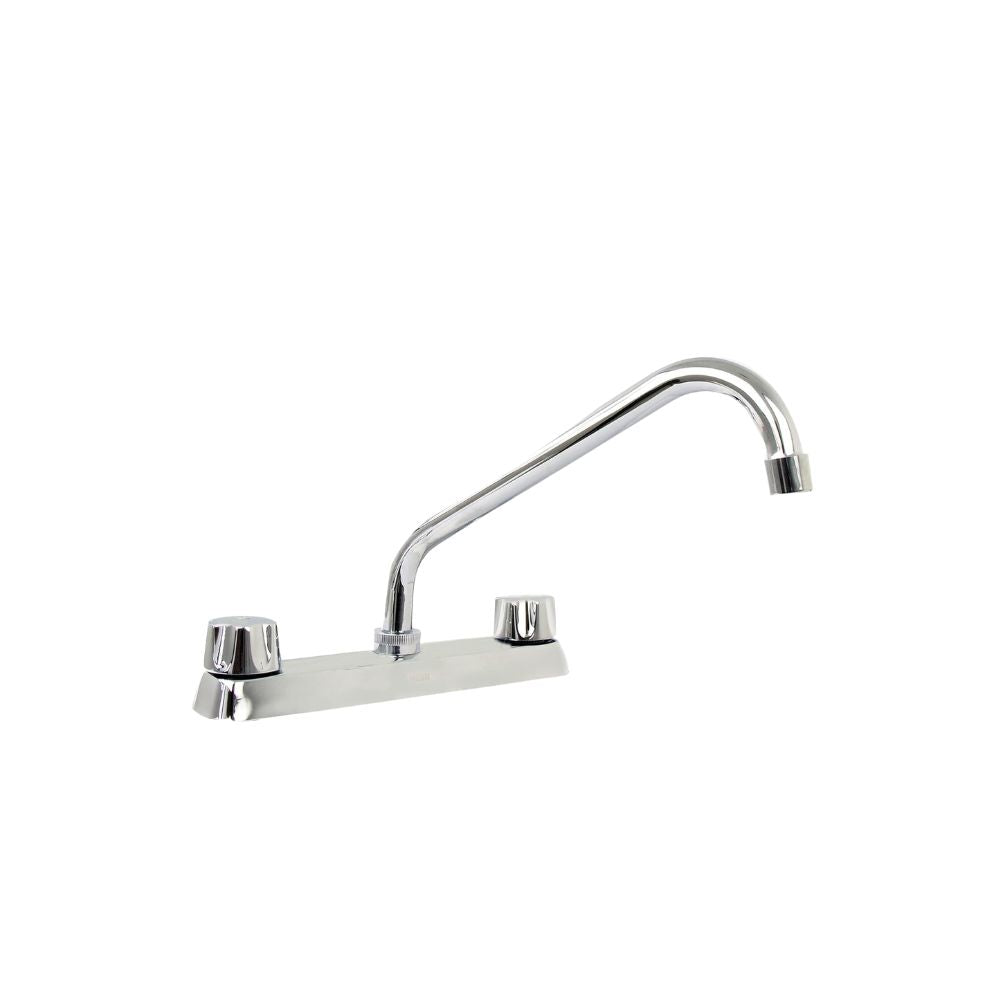 MEER FAUCETS BY CNX Mezcladora para Fregadero de Cocina con cuello rígido, Fabricada en Acero Inoxidable, Zinc y Latón 1