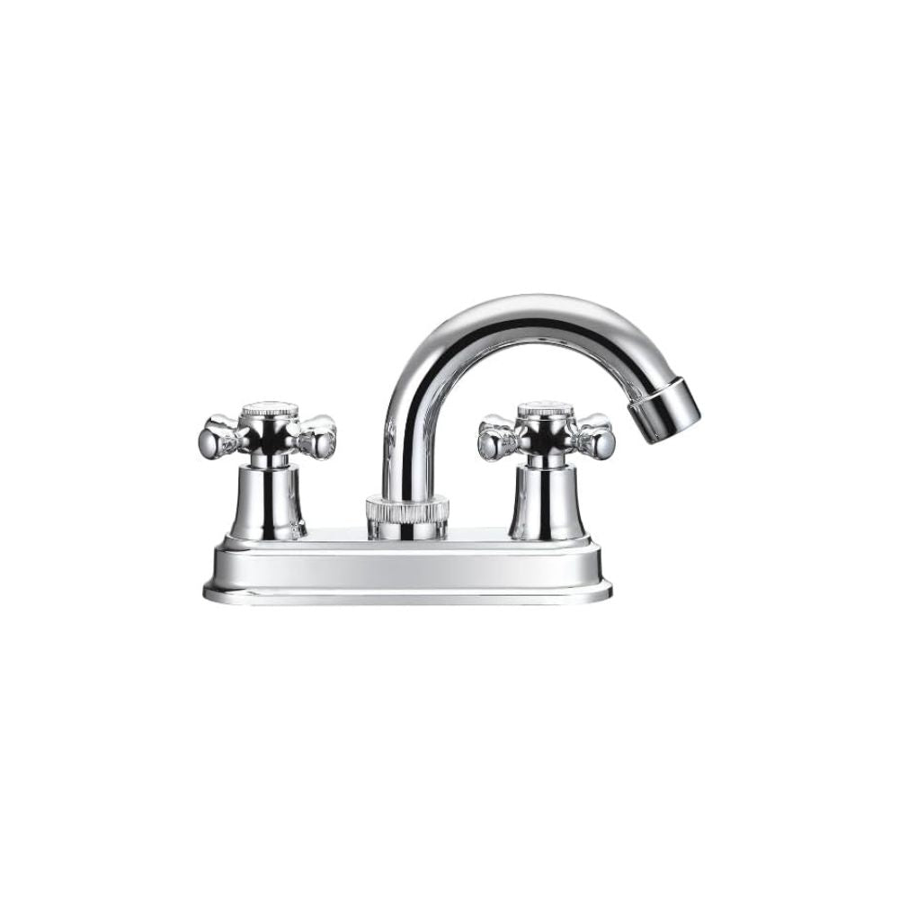 Mezcladora Cromada para Lavabo con Grifo Giratorio 360°, Cuerpo de Latón y Manerales de ABS 1