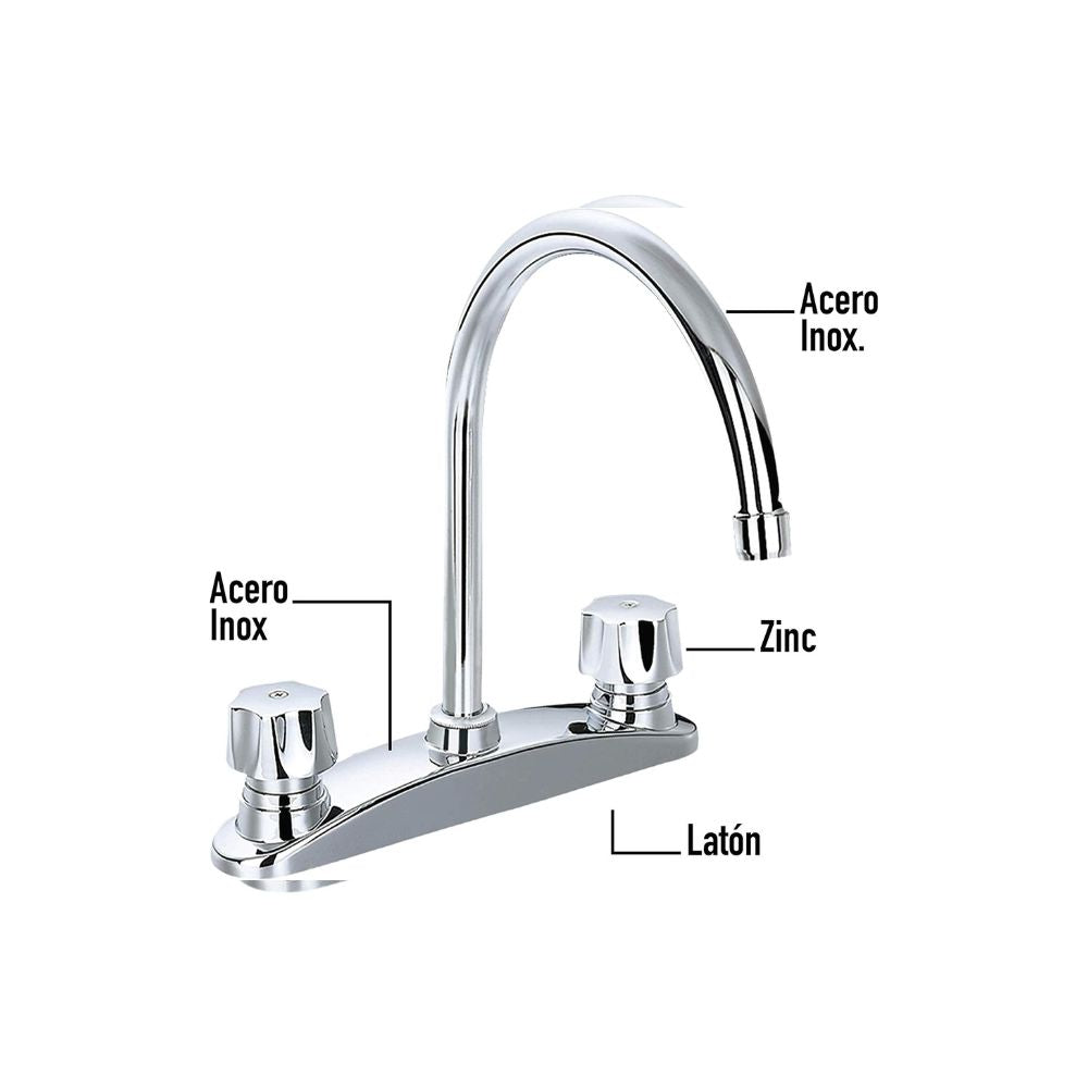 Mezcladora Monomando Cromada para Lavabo, con Cartucho Cerámico y Fácil Instalación, Acabado Brillante y Materiales de Alta Resistencia 2