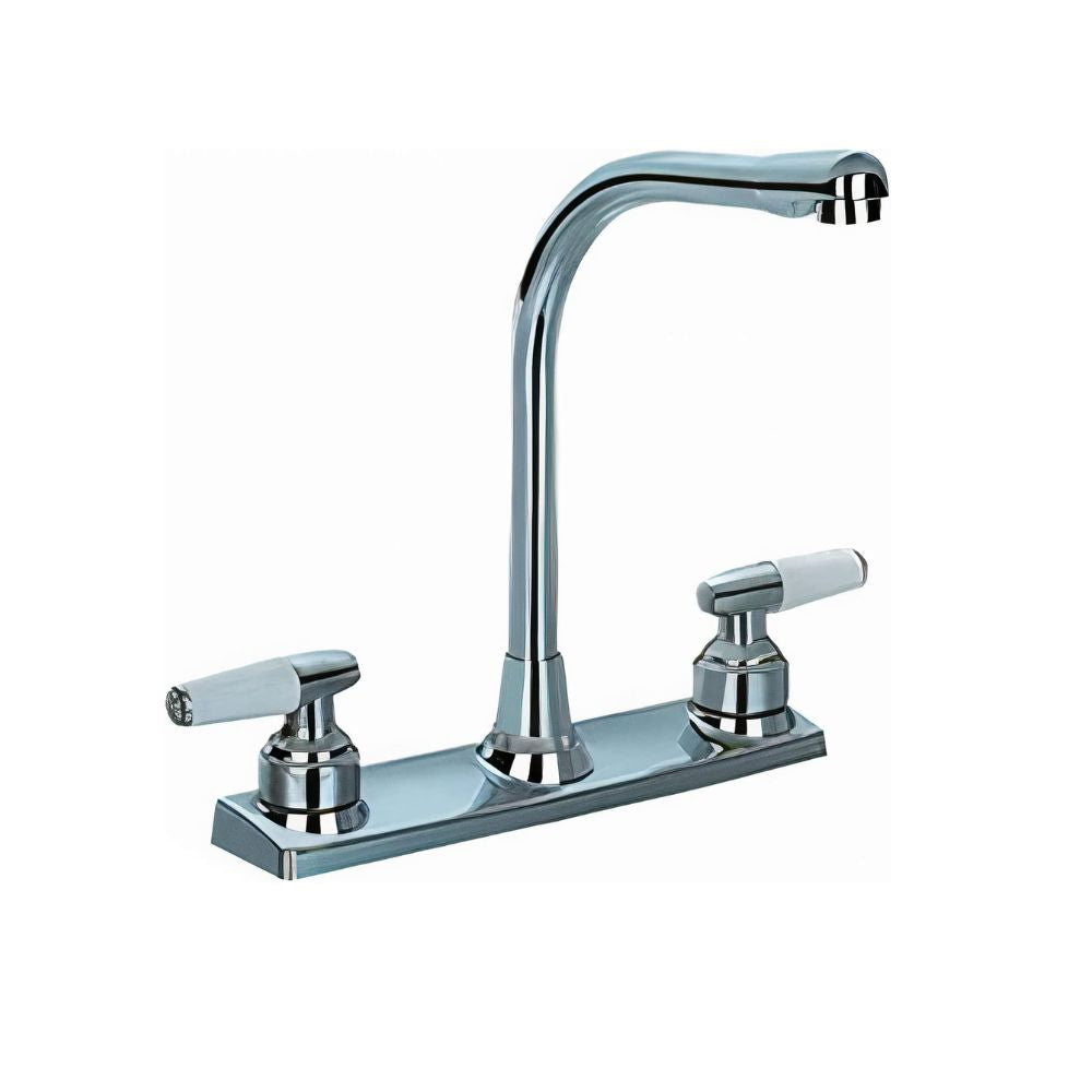 Mezcladora para Fregadero con Movimiento de 1/4, Llaves para Fregadero de Cocina con Cuello de 25.5cm, Mezcladora para lavabo Ahorradora de Agua 1