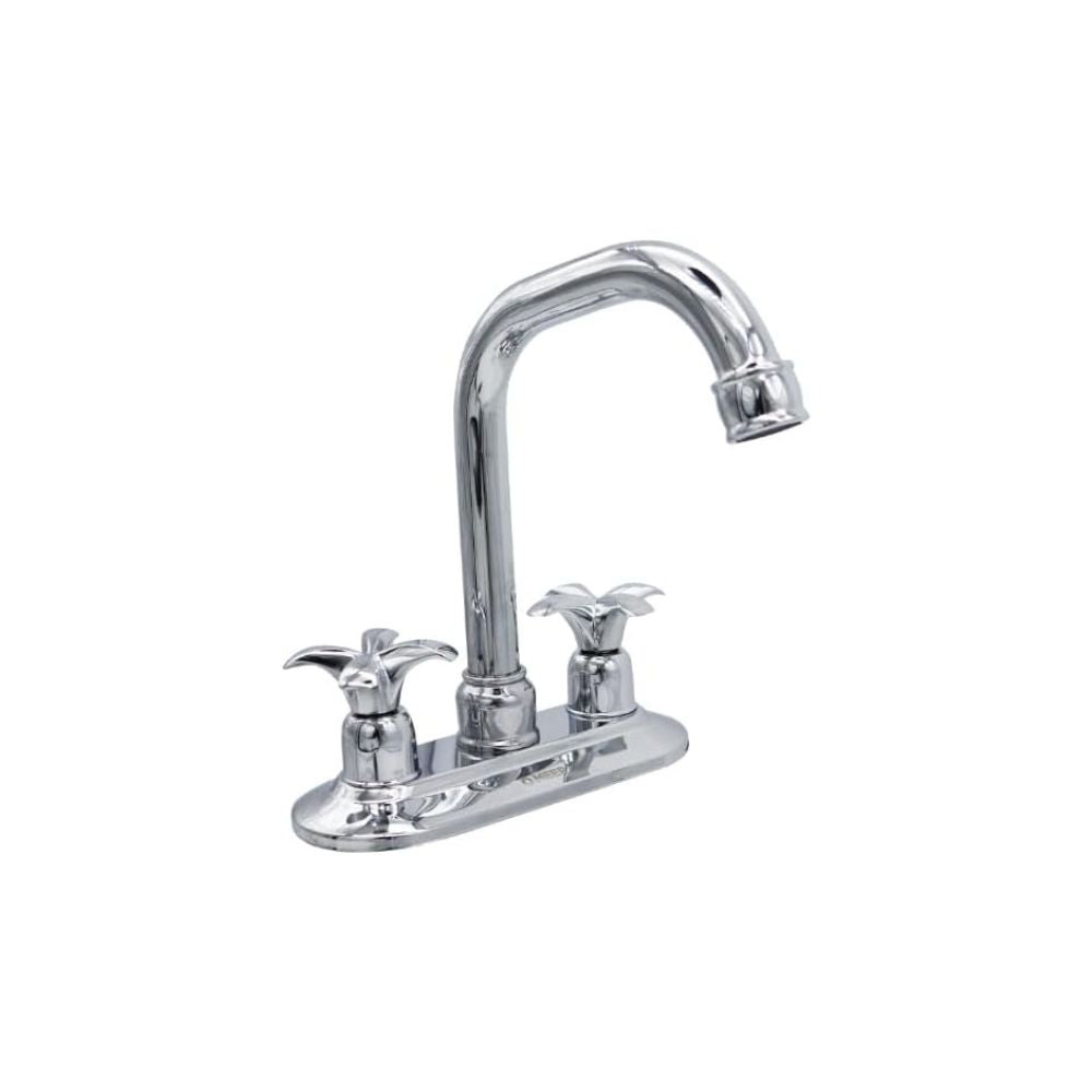 Mezcladora para Lavabo Cromada con Grifo Giratorio 360° y Manerales de Zinc – Fabricada en Latón, Zinc y Acero Inoxidable 1