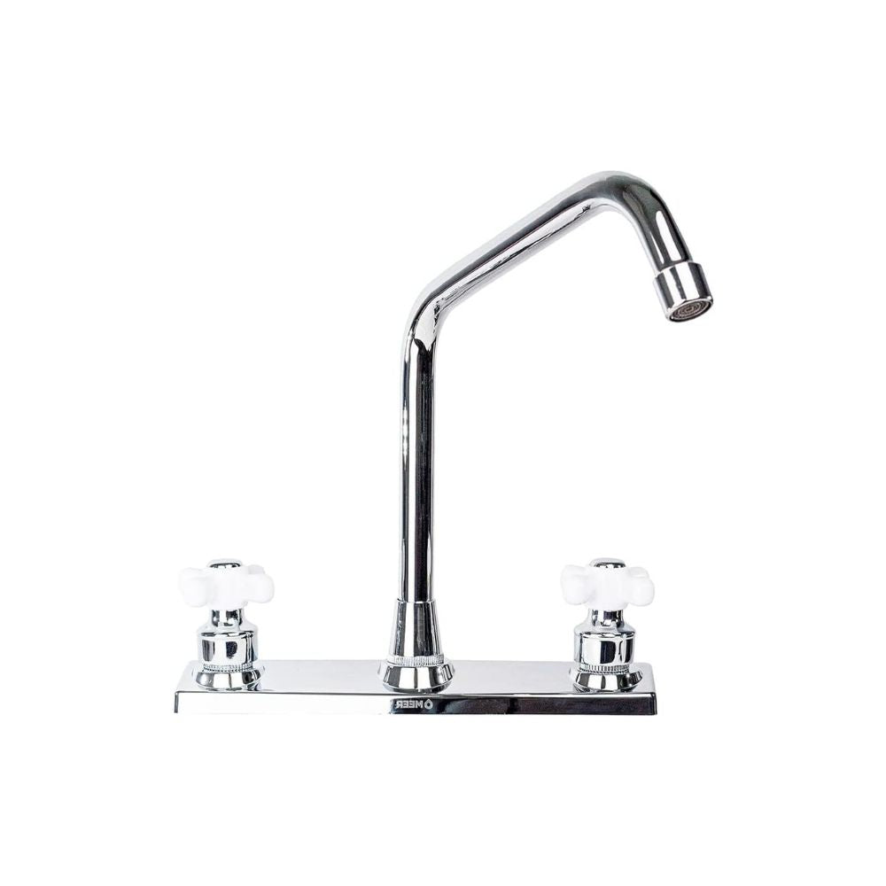 Mezcladora para Fregadero MEER Faucets by CNX, Mezcladora para Cocina de Acero Inoxidable, Zinc y Latón Cromado. 1