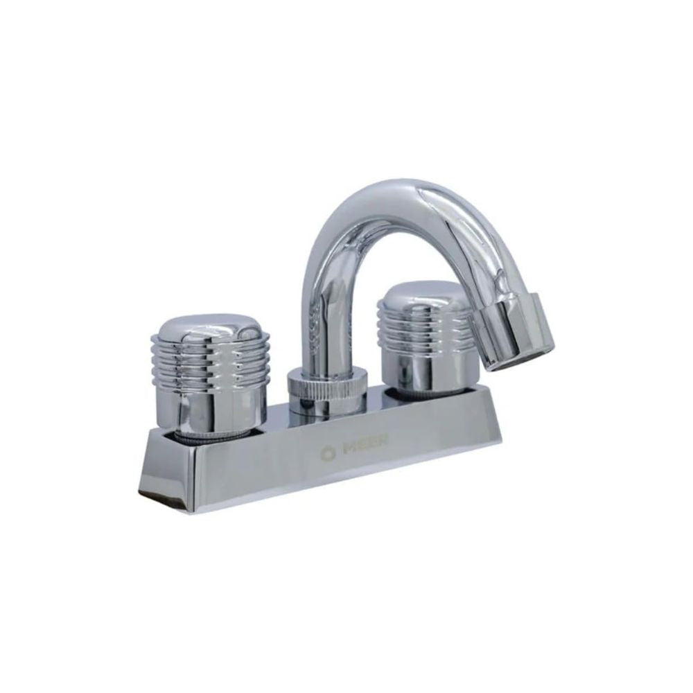 Mezcladora Cromada para Lavabo Fabricada en Acero Inoxidable, Zinc y Latón, con Medidas Estándar 1