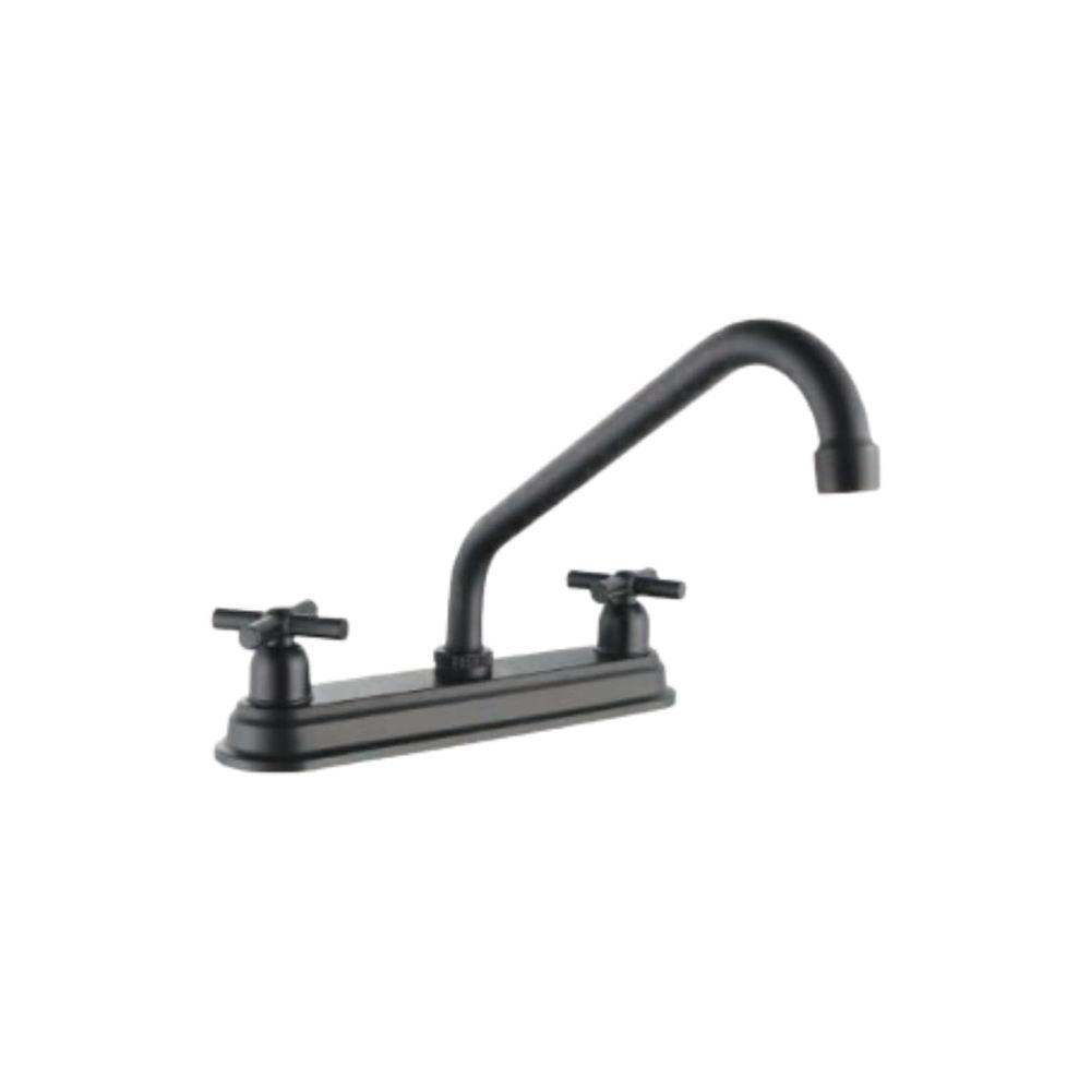 Mezcladora para Fregadero en Acabado Negro Mate – Fabricada en Acero Inoxidable, Zinc y ABS | Cuello Giratorio y Tecnología Water Sense 1