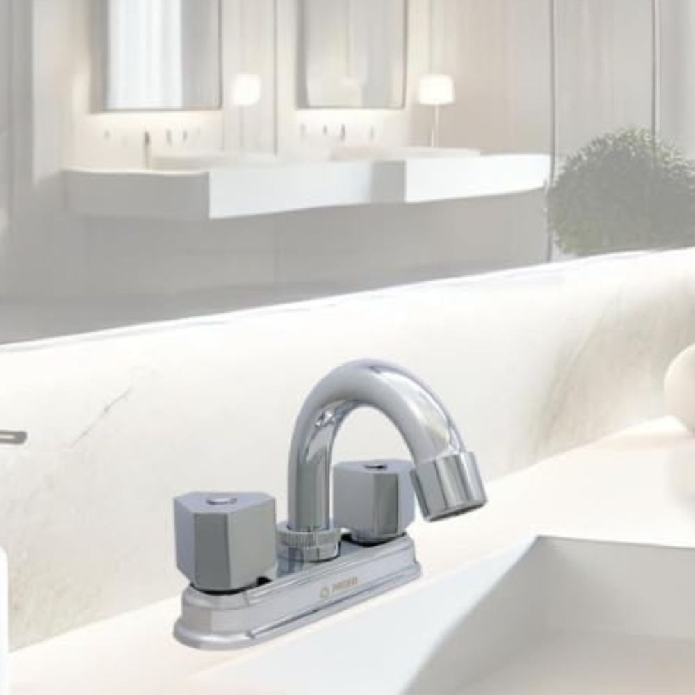 Mezcladora de Lavabo Giratorio 360°, Mezcladora Cromada con Manerales de Zinc y Cuerpo de Latón 2