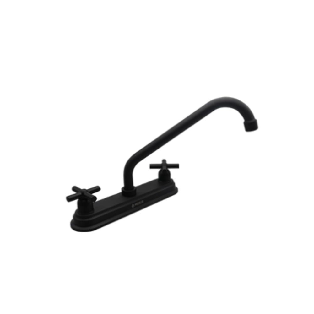 Mezcladora para Fregadero en Acabado Negro Mate – Fabricada en Acero Inoxidable, Zinc y ABS | Cuello Giratorio y Tecnología Water Sense 2