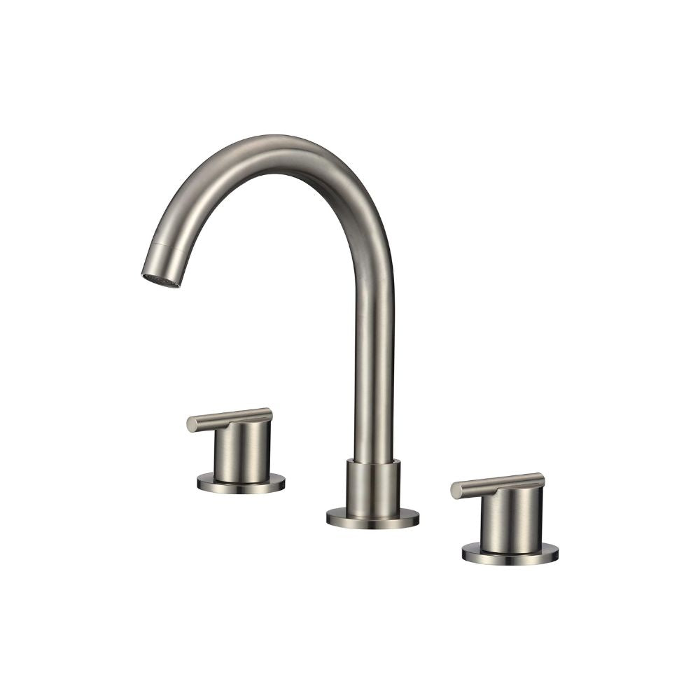 Mezcladora de Cocina Doble Comando con Acabado Satinado – Ahorro de Agua, Instalación Rápida y Estilo Moderno 1
