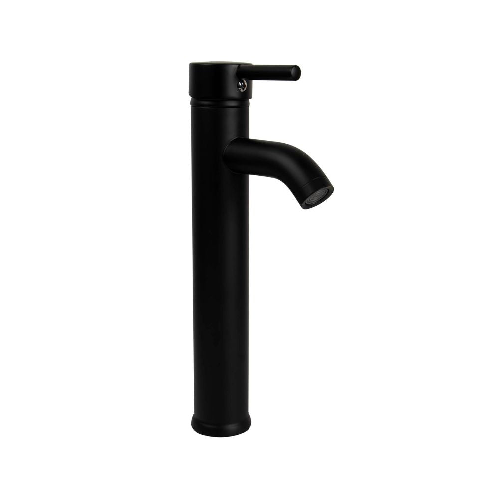 Mezcladora Monomando para Lavabo en Negro Mate, Fabricada en Latón y Zinc, Acabado Antihuellas, Incluye Mangueras e Instalación Rápida 1