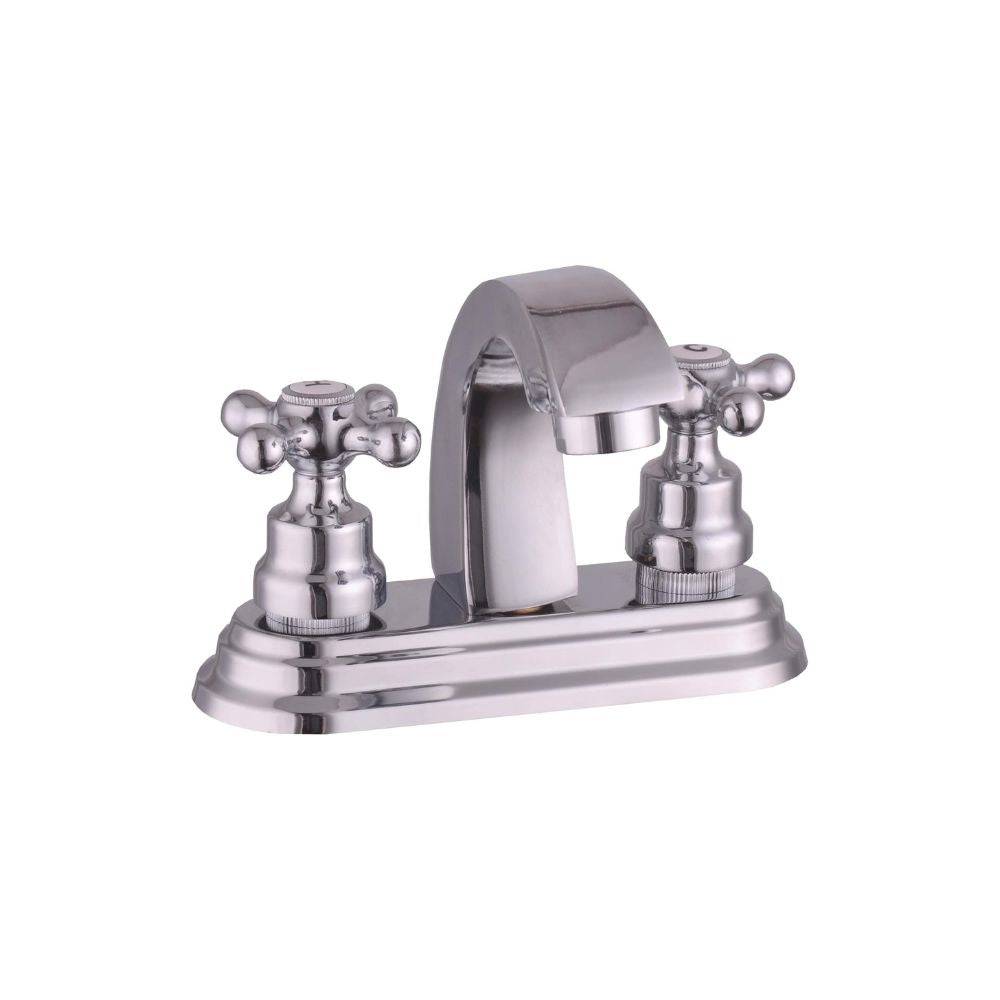 Mezcladora para Lavabo Cromada con Cartucho de Compresión, Cuello Rígido y Manerales de Zinc, Instalación Rápida y Ahorro de Agua 1