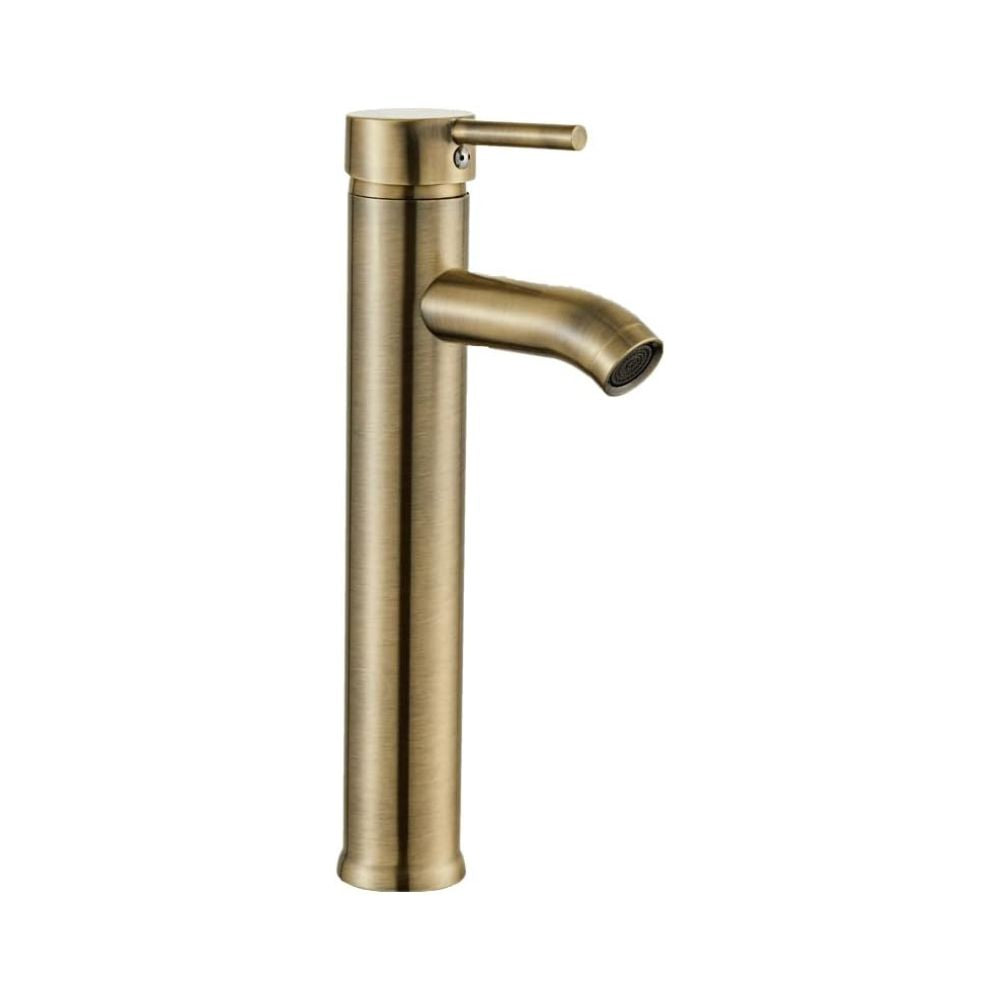 Mezcladora Monomando para Lavabo en Dorado Cepillado, Acero Inoxidable, 30.5 cm de Altura, Ahorro de Agua y Fácil Instalación 1