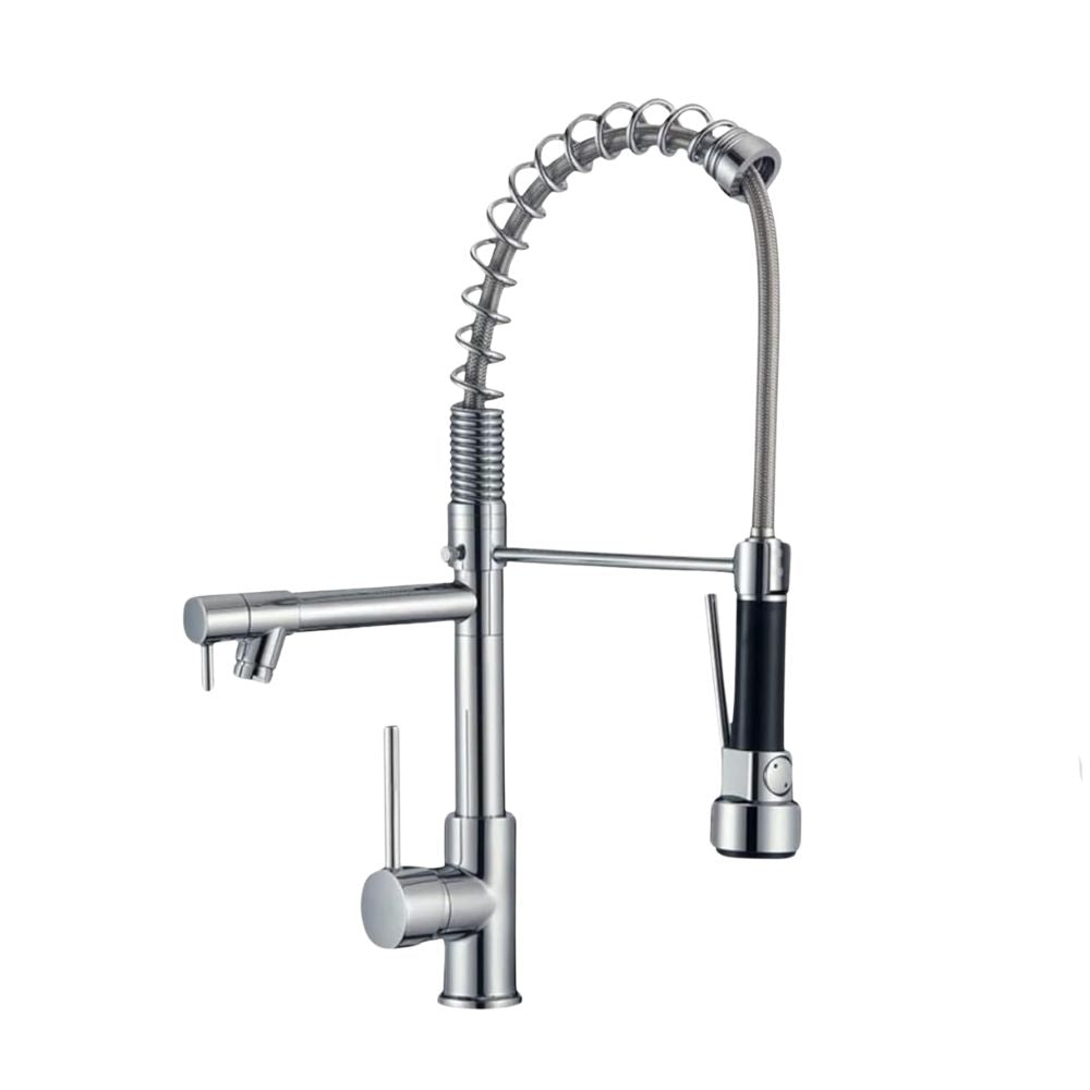 Llave Mezcladora para Cocina (Monomando y Flexible) Grifo para Fregadero con Acabado Cromado, Doble Cuello y Alta Versatilidad 1