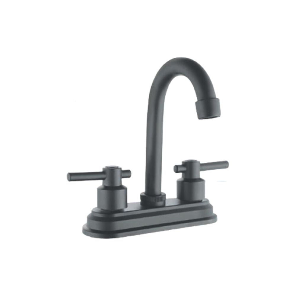 Mezcladora para Lavabo Negro Mate de Acero Inoxidable, Zinc y Latón, Diseño Ergonómico y Fácil Instalación 1