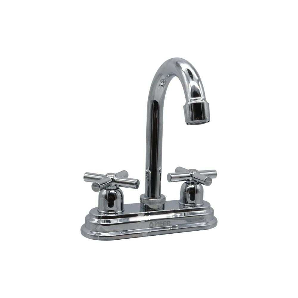 Mezcladora para Lavabo de Baño en Acabado Cromado, Fabricada con Acero Inoxidable, Zinc y ABS, Compacta y Fácil de Instalar 1