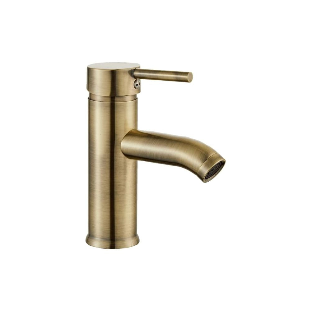 Mezcladora Monomando para Lavabo en Dorado Cepillado, Acero Inoxidable, 17.5 cm de Altura, Ahorro de Agua y Fácil Instalación 1