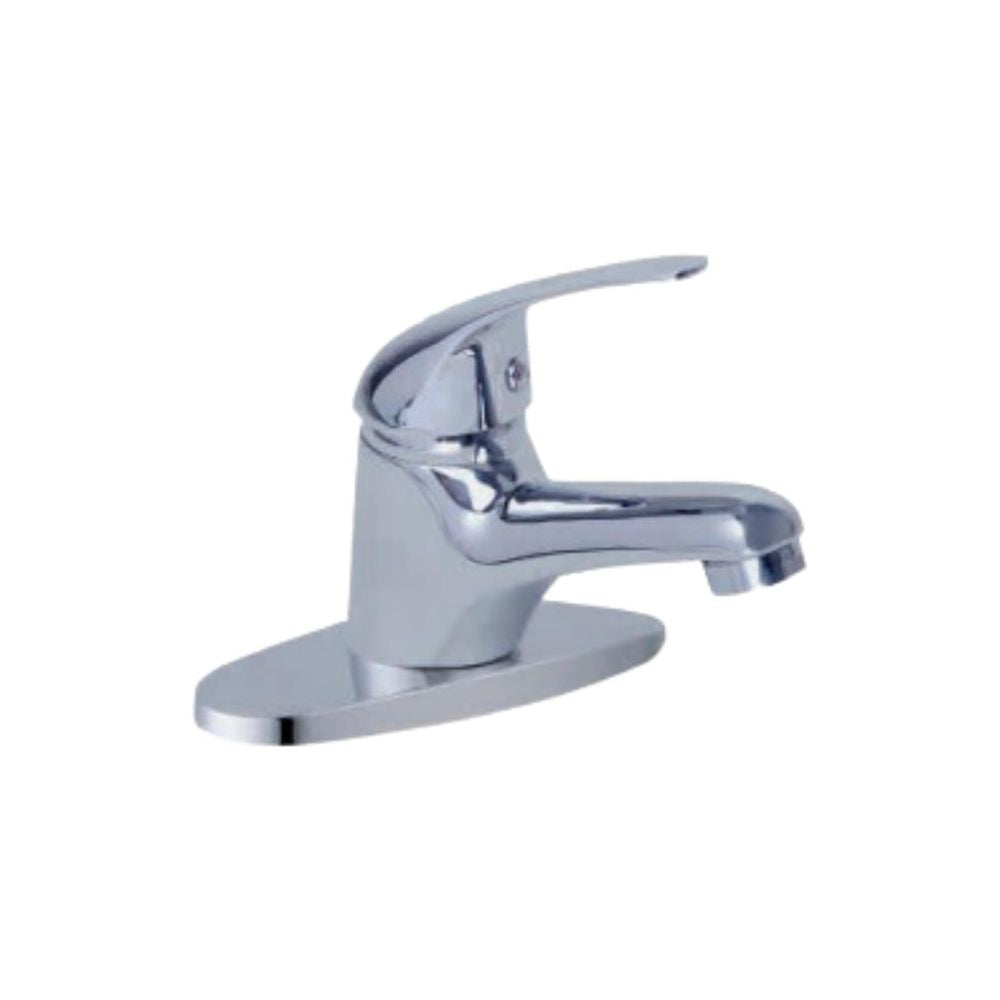 Mezcladora Monomando para Lavabo Cromada, Fabricada en Zinc, 11 cm de Altura, Incluye Mangueras, Ahorro de Agua y Fácil Instalación 1