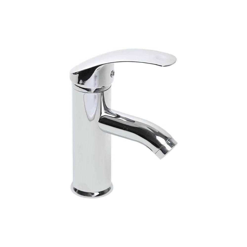 Mezcladora Monomando para Lavabo Cromada, Acero Inoxidable y Zinc, 18.5 cm de Altura, Incluye Mangueras y Fácil Instalación 1