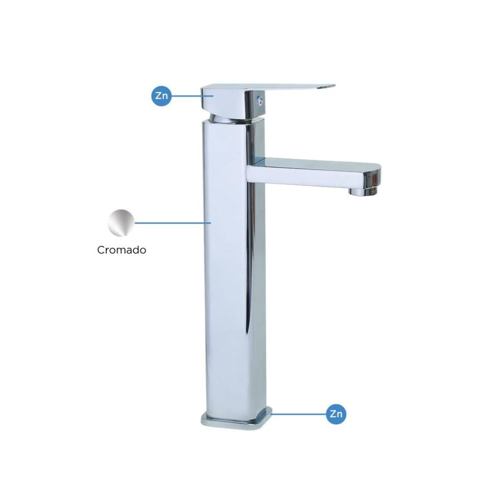 Mezcladora Monomando para Fregadero Cromada, Fabricada en Latón y Zinc, 30.5 cm de Altura, Incluye Mangueras, Ahorro de Agua y Fácil Instalación 2