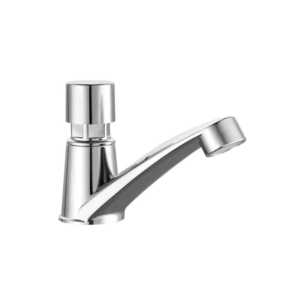 Llave para Lavabo con Temporizador, Fabricada en ABS Cromado, Ahorro de Agua, Cierre Automático y Montaje en Cubierta 1