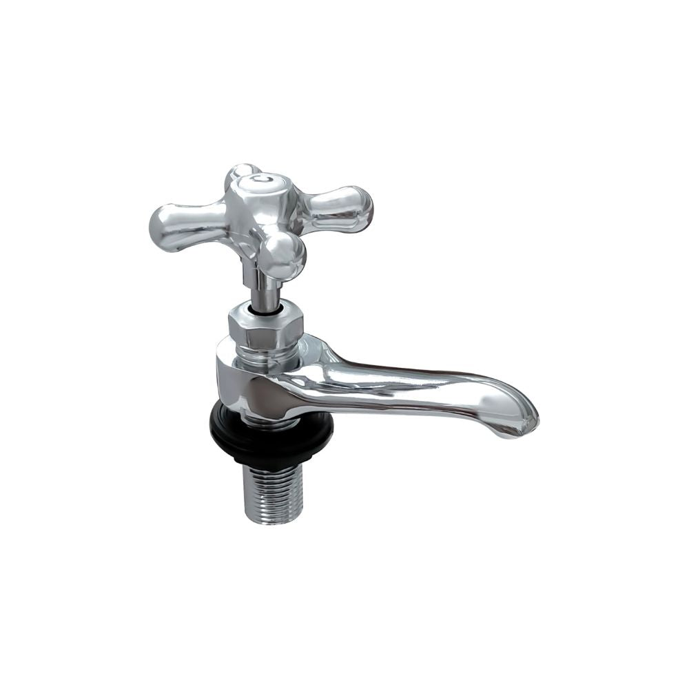 Llave Cromada Monomando para Lavabo (Sin Mezcla de Agua Fría y Caliente) – Compacta, Funcional y Súper Fácil de Instalar 1