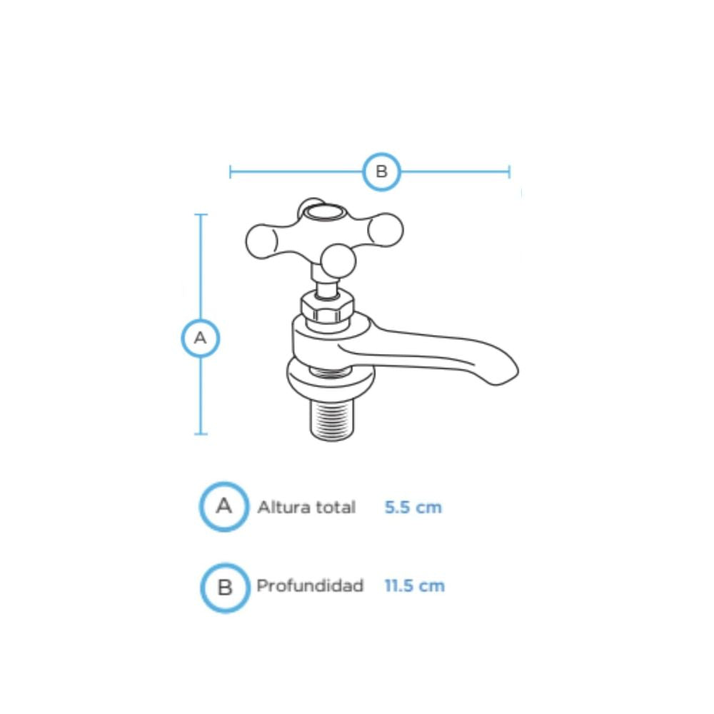 Llave Cromada Monomando para Lavabo (Sin Mezcla de Agua Fría y Caliente) – Compacta, Funcional y Súper Fácil de Instalar 2
