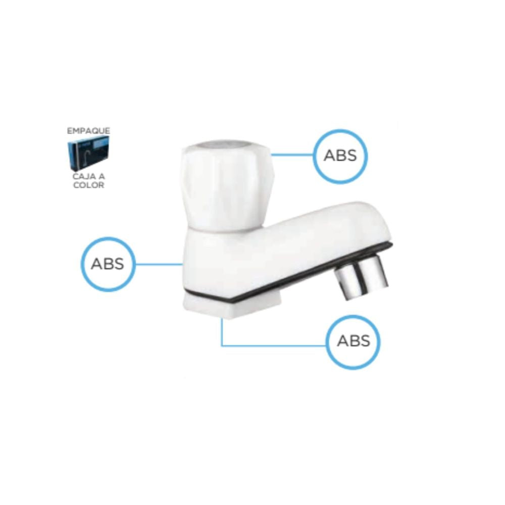 Llave Monomando Blanca de ABS para Lavabo – Diseño Minimalista, Control Preciso y Resistencia al Agua 2