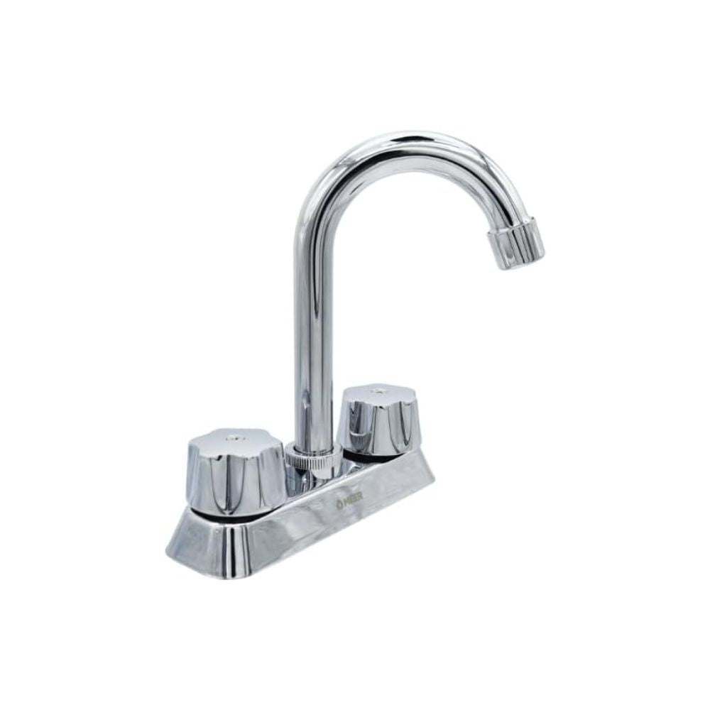 Mezcladora para Lavabo Cromada con Grifo Giratorio de 360°, Manerales de Zinc y Cuerpo de Acero Inoxidable – Diseño Moderno y Resistente 1