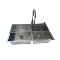 El Kit más Perrón! Tarja en Acero Inox, Monomando con cuello retráctil, Escurridor, Dispensador de jabón y Kit de instalación completo!