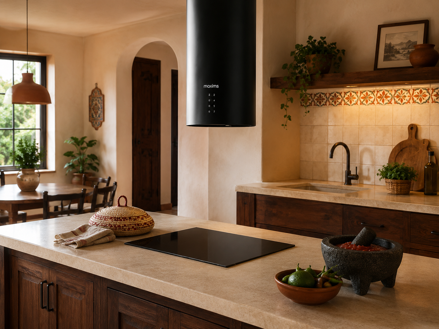 Campana Extractora de Isla CMI01 con Doble Turbina 35x35x145 cm en Negro Mate 6